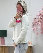 Sweat Amour gris fuschia