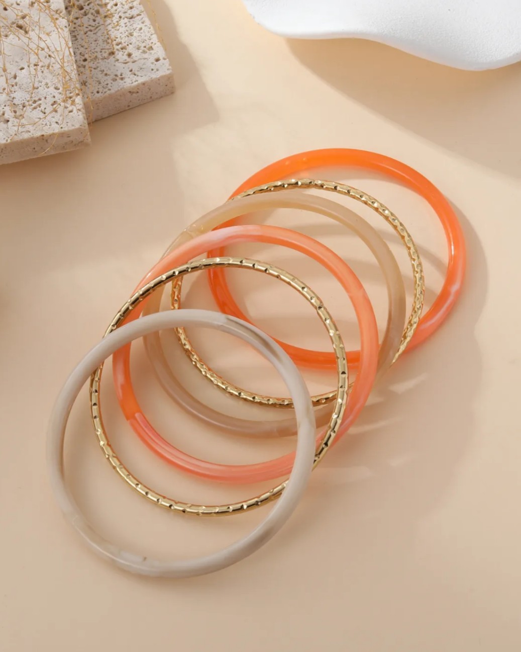 Lot de 6 joncs orange