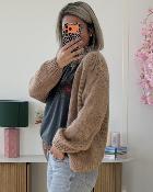 Gilet grosse maille camel