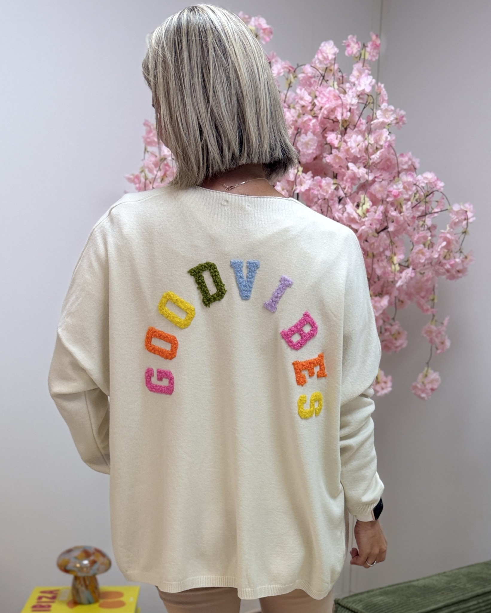 Gilet good vibes beige