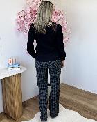 Pantalon à carreaux noir