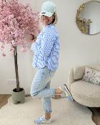 Bombers matelassé bleu