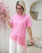 T shirt 2 en 1 rose