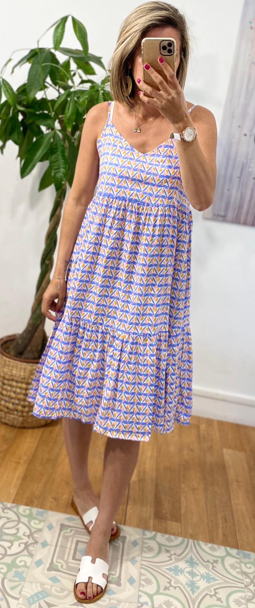 Robe mi longue rose