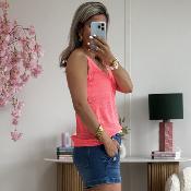 Debardeur lin rose corail