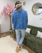 Gilet grosse maille bleu