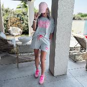 Ensemble Cosy club gris rose
