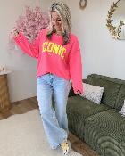 Sweat Iconic fushia jaune