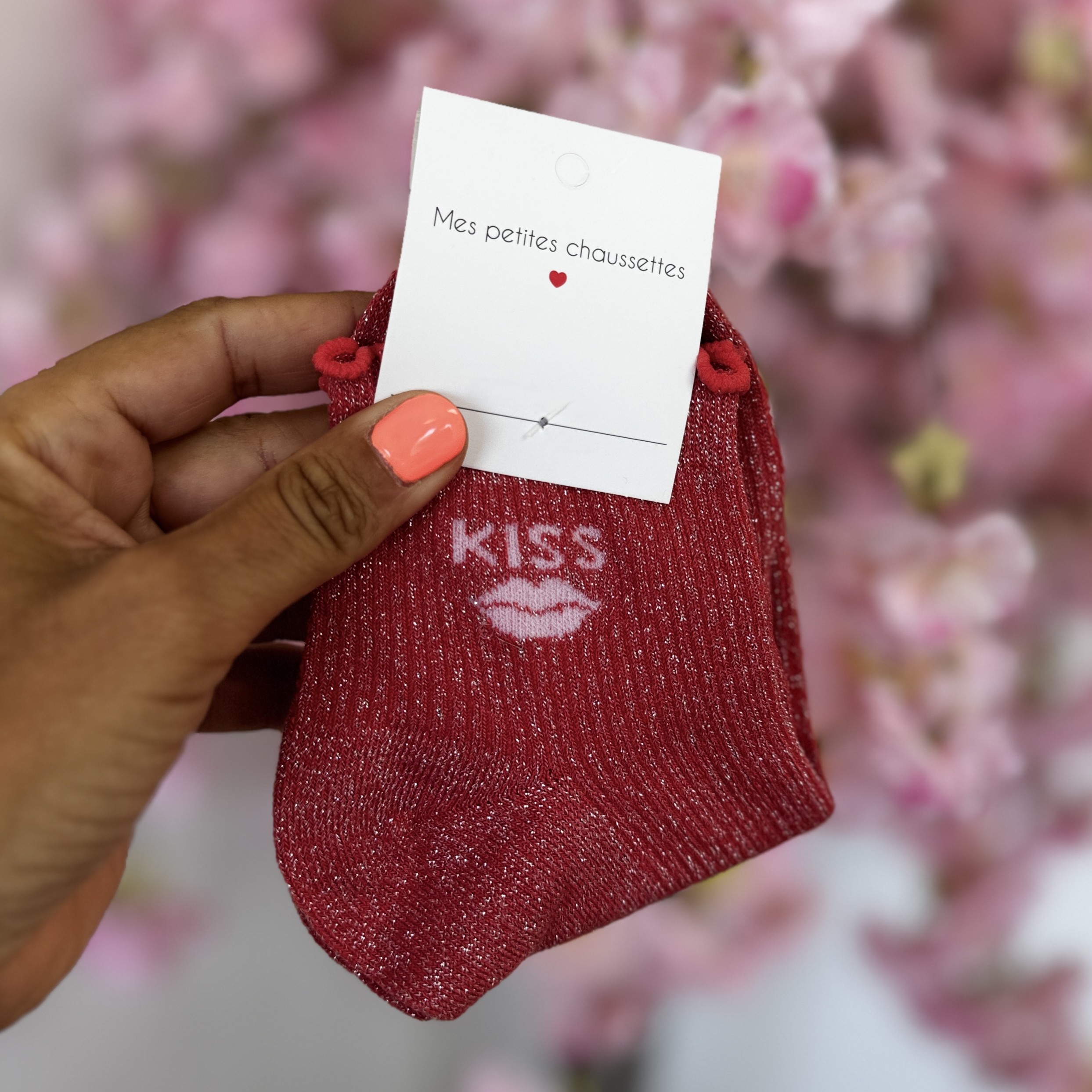 Chaussettes Kiss bordeaux