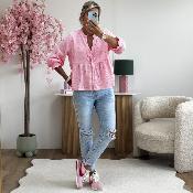 Blouse Jonathan rose coeur rose fluo