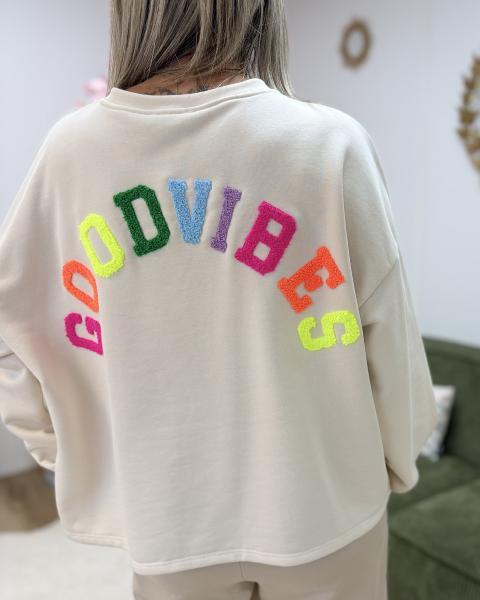 Sweat Good vibes beige