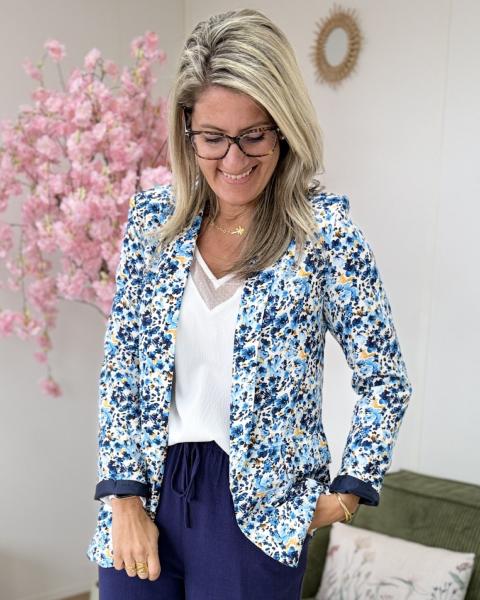 Blazer Terry fleuri