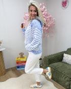 Sweat en maille bleu