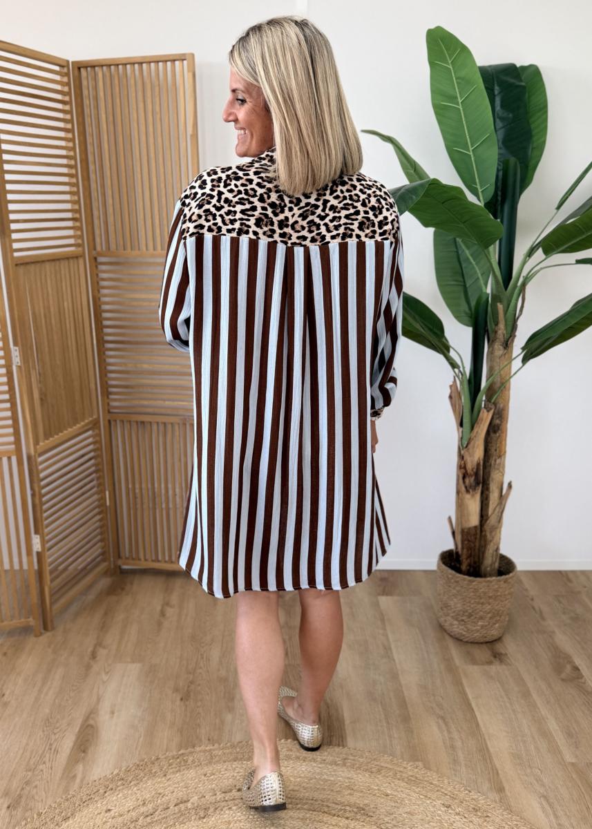 Robe chemise palmier leo