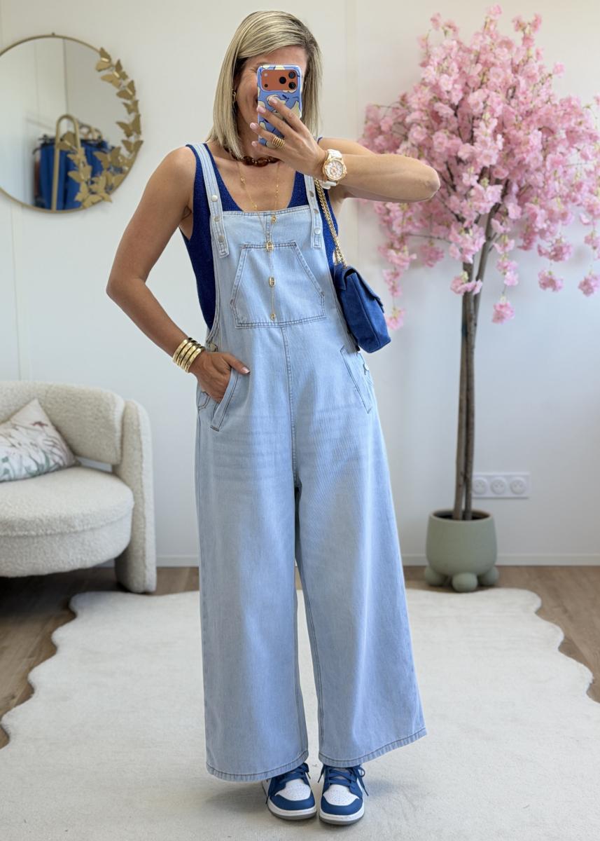 Top lurex bleu roi