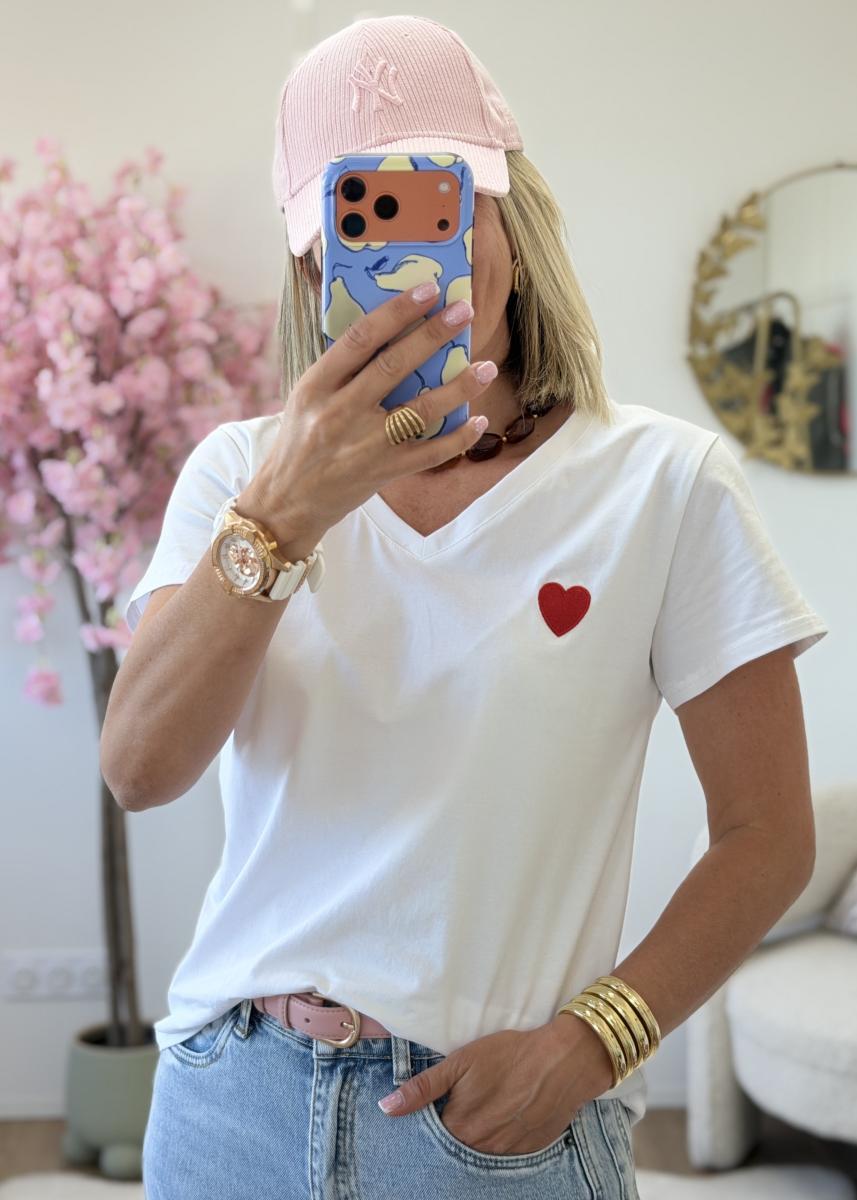Tee shirt Yanis blanc rouge