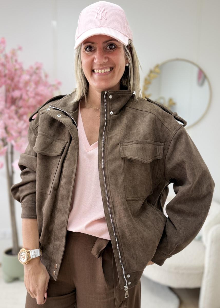 Veste suedine choco