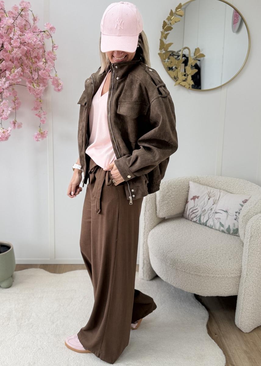 Veste suedine choco