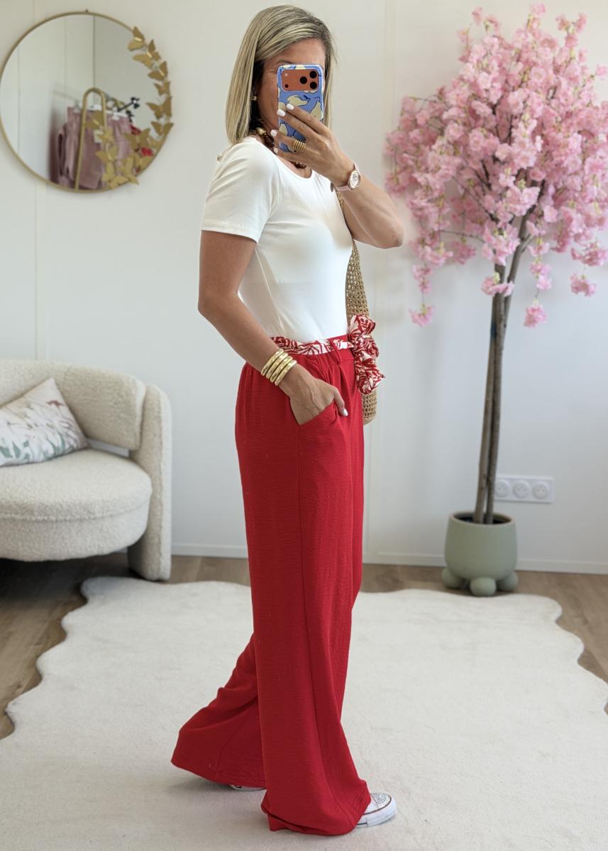 Pantalon Paula rouge