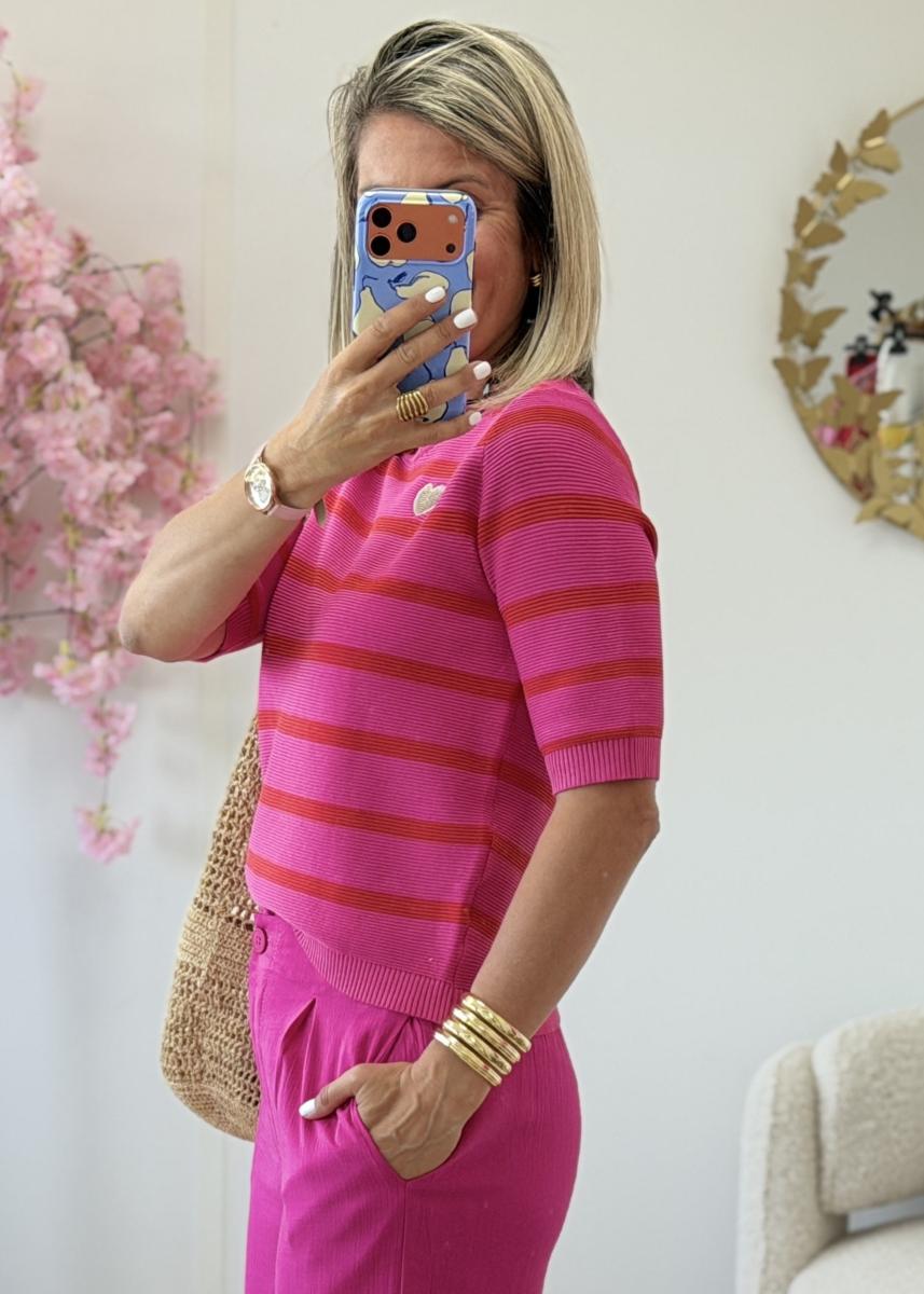 Pull Manon fuschia rouge