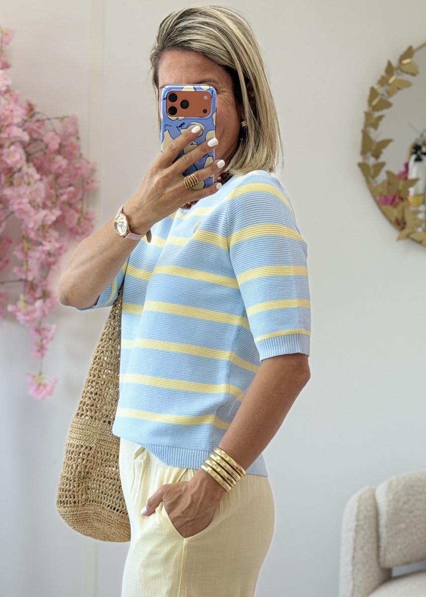 Pull Manon ciel jaune