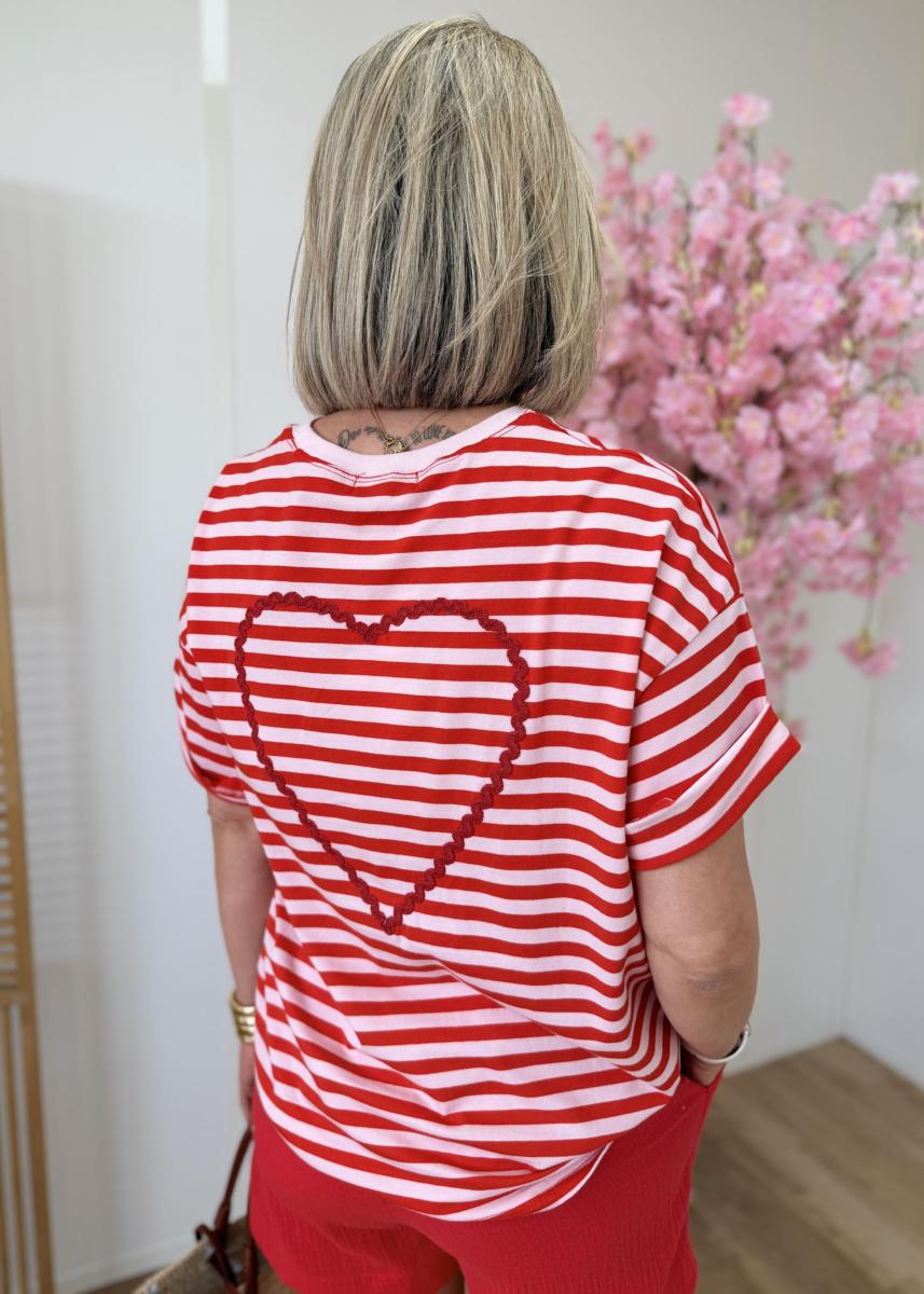 Tee shirt Lexie rayé rouge