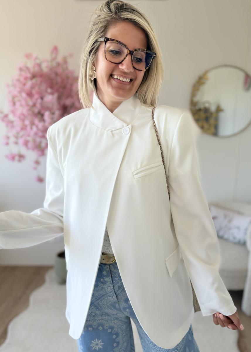 Blazer asymetrique blanc