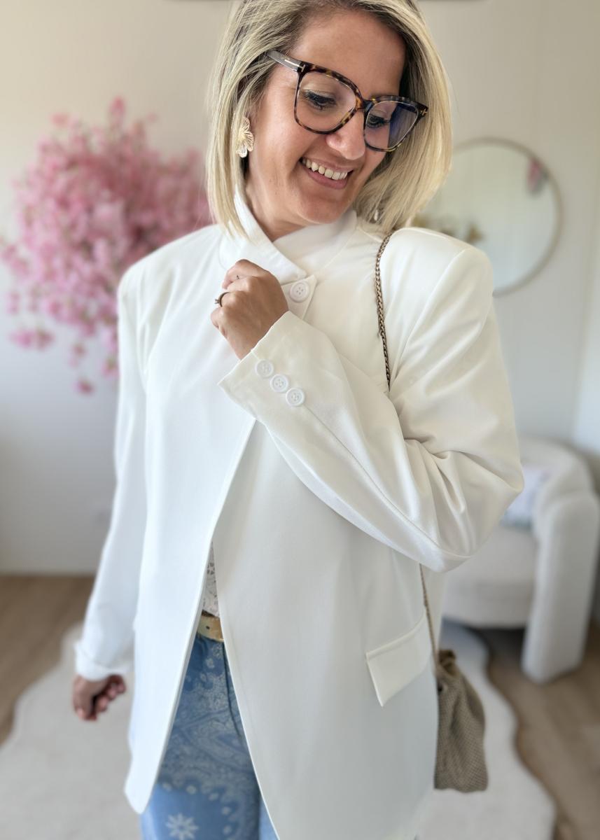 Blazer asymetrique blanc