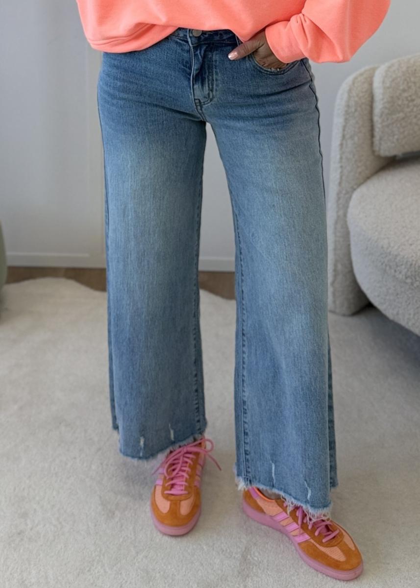 Jean 7/8 eme effiloché