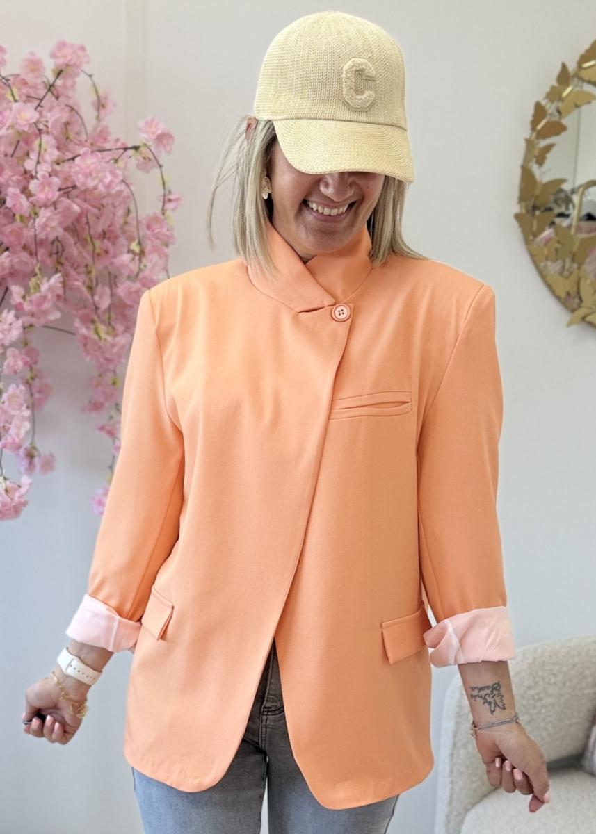 Blazer asymetrique saumon