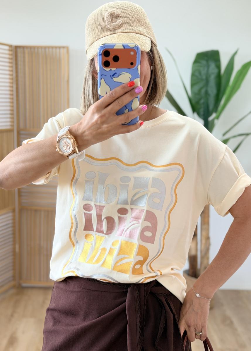 Tee shirt Ibiza jaune pale