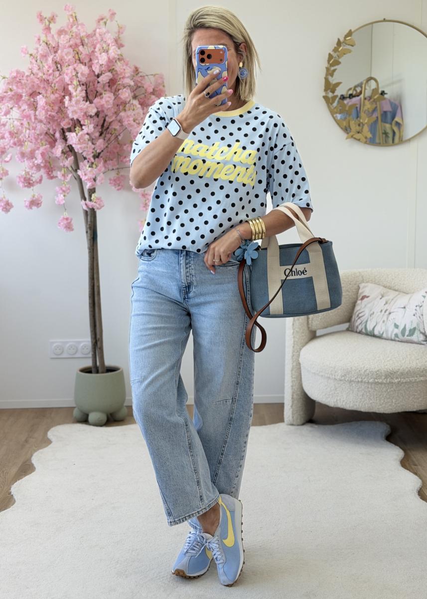 T shirt matcha bleu