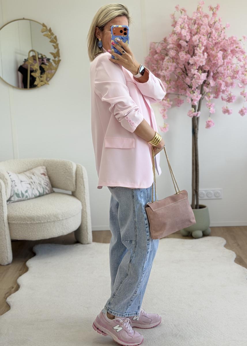 Blazer asymetrique rose