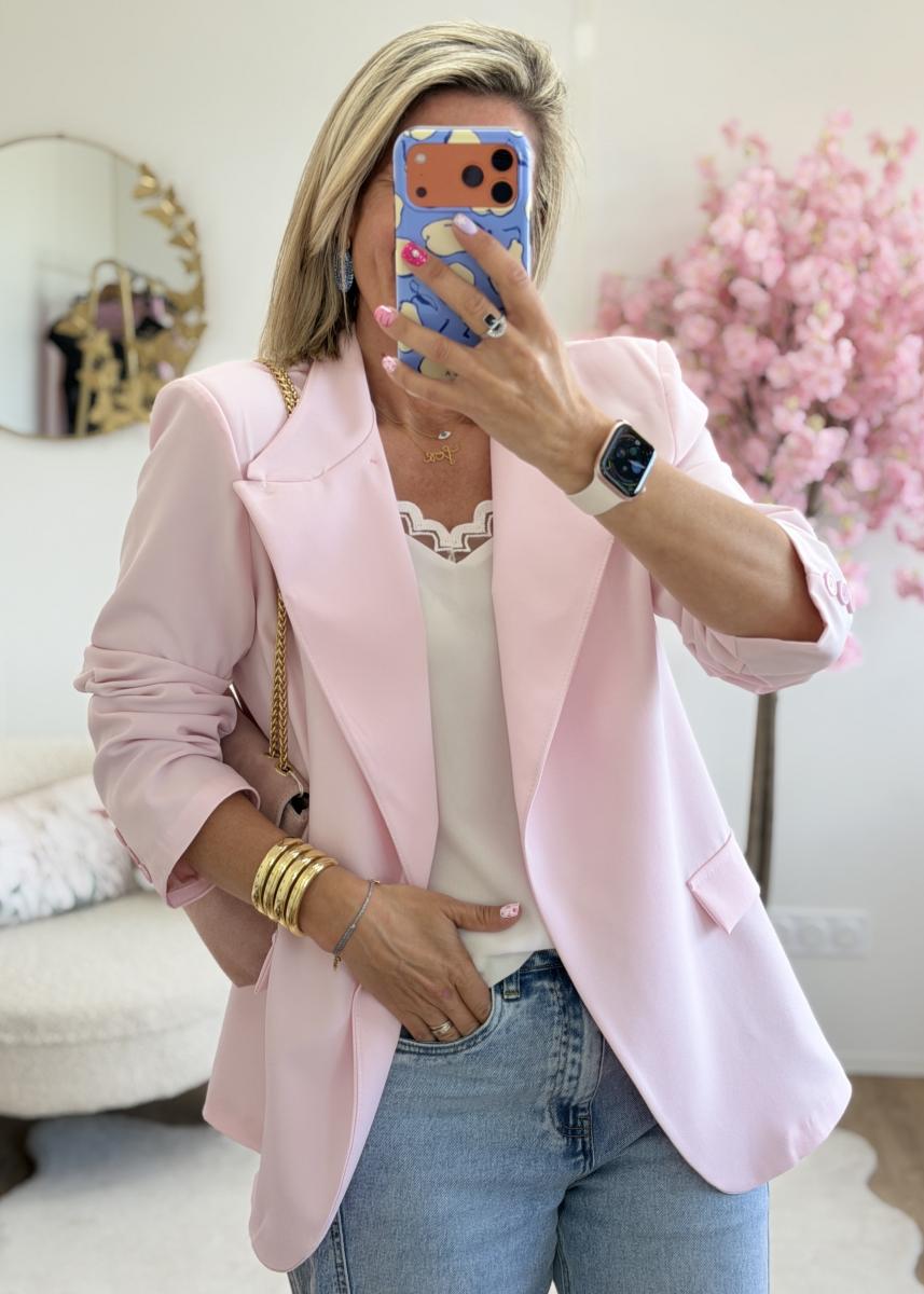 Blazer asymetrique rose