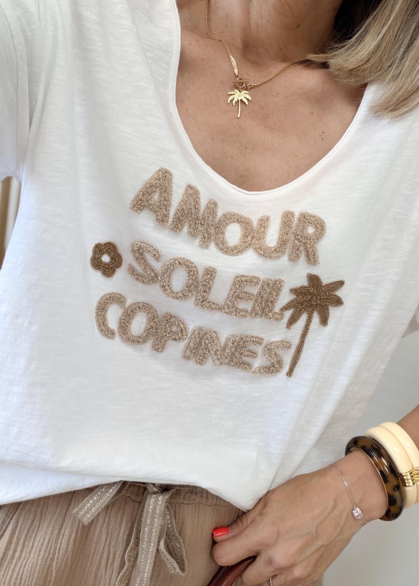 Tee shirt amour soleil camel