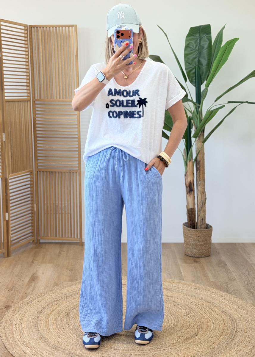 Tee shirt amour soleil bleu