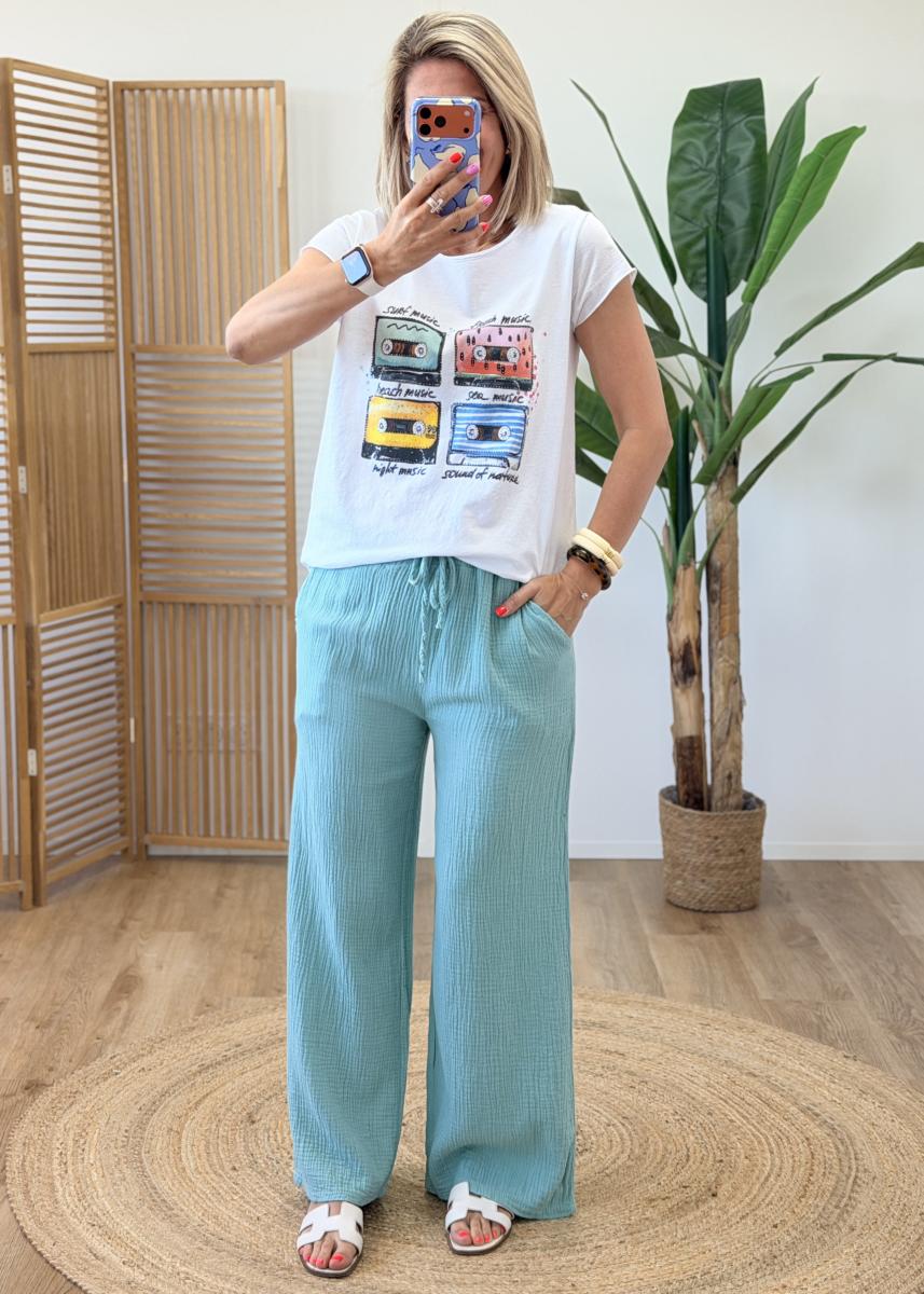 Pantalon Faustine vert