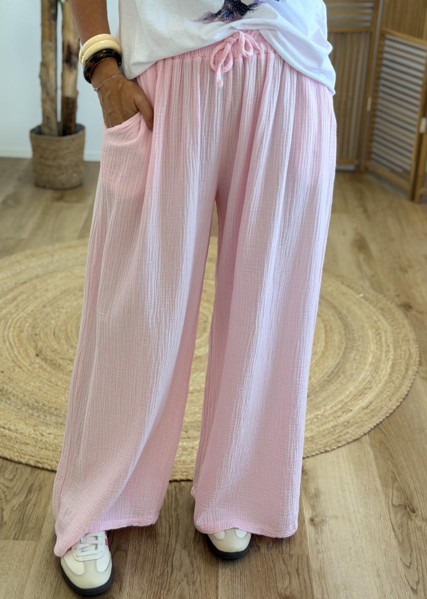 Pantalon Agathe rose