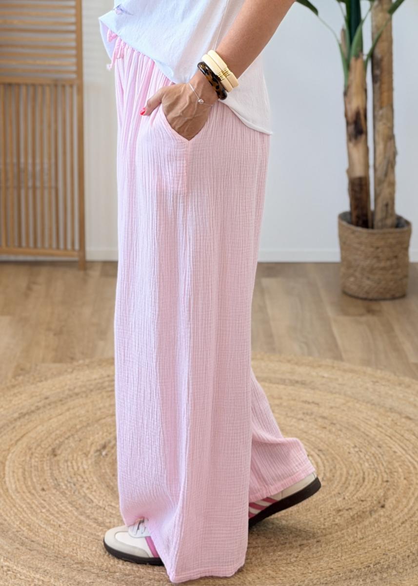 Pantalon Agathe rose