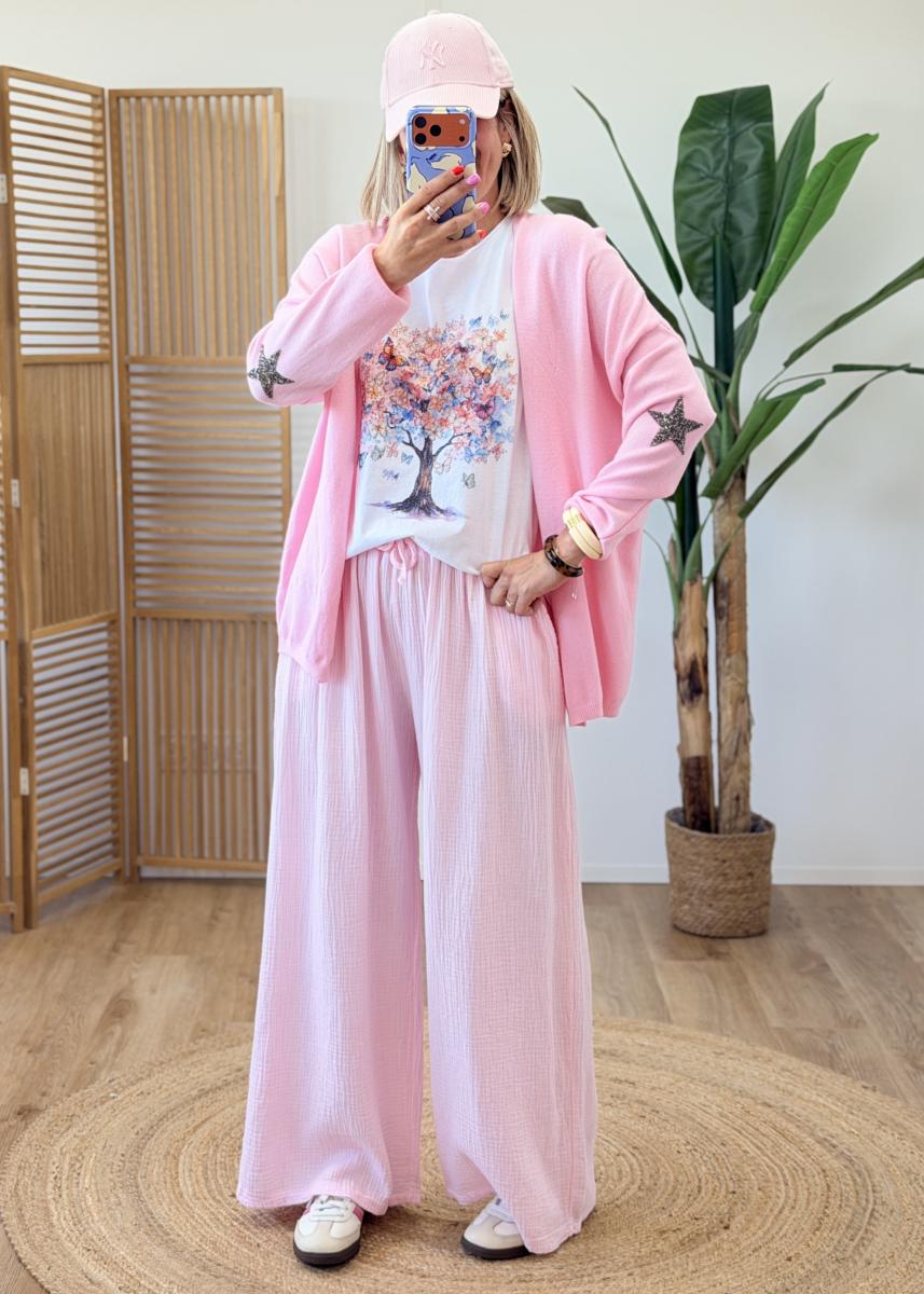 Gilet Boris rose bonbon