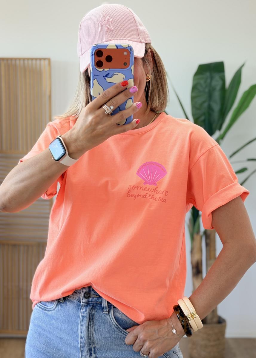Tee shirt Beyond the sea corail