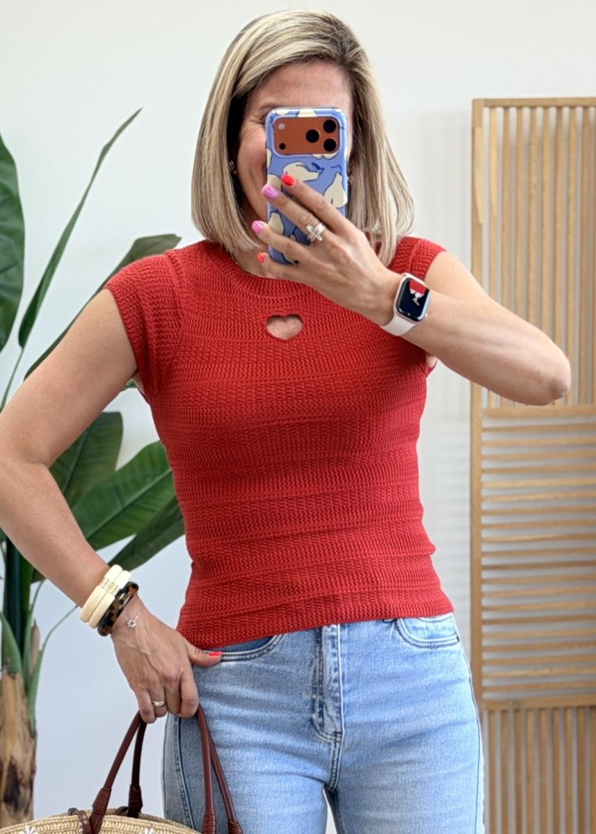 Pull coeur rouge (du 34 au 38)