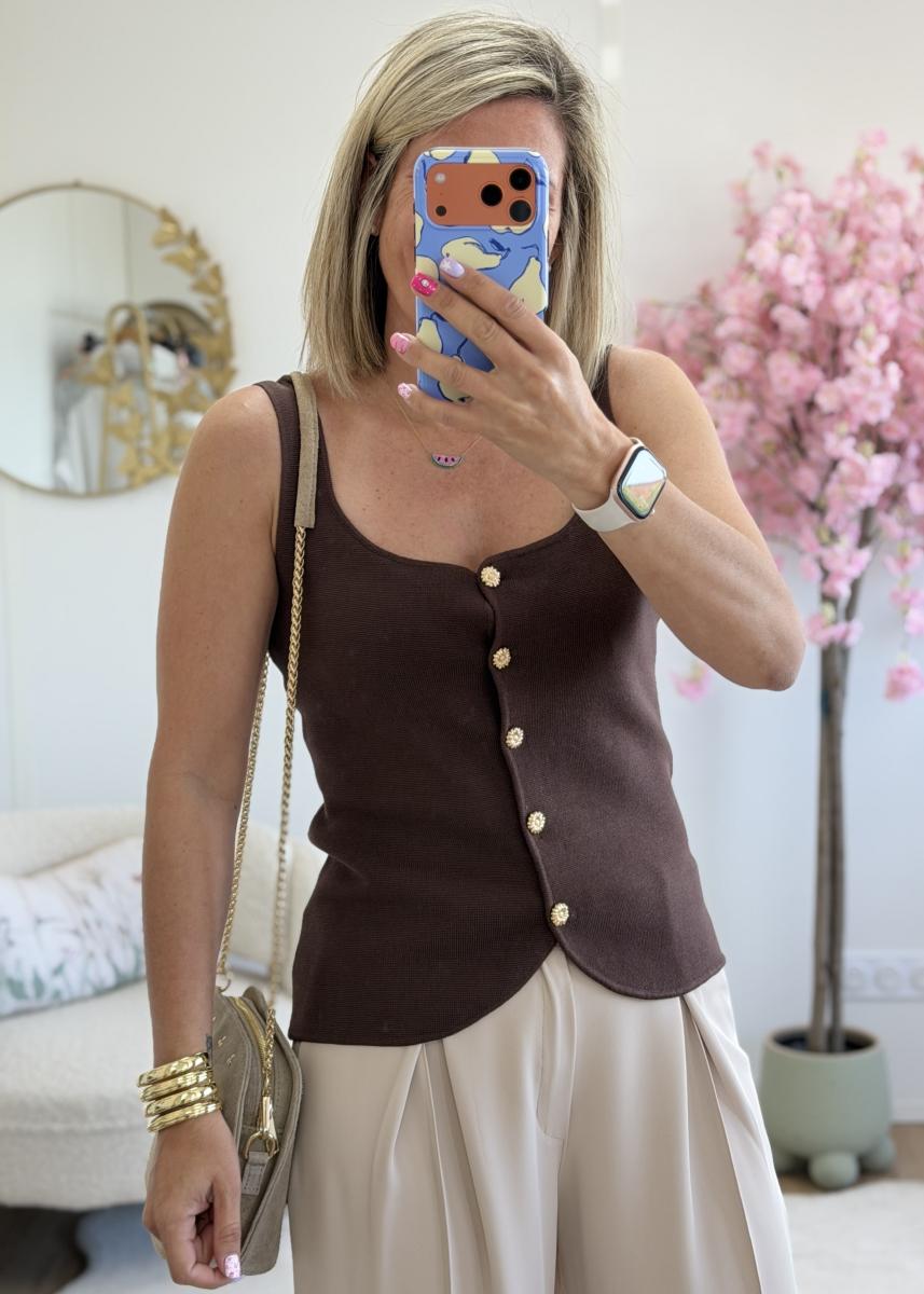 Top en maille choco