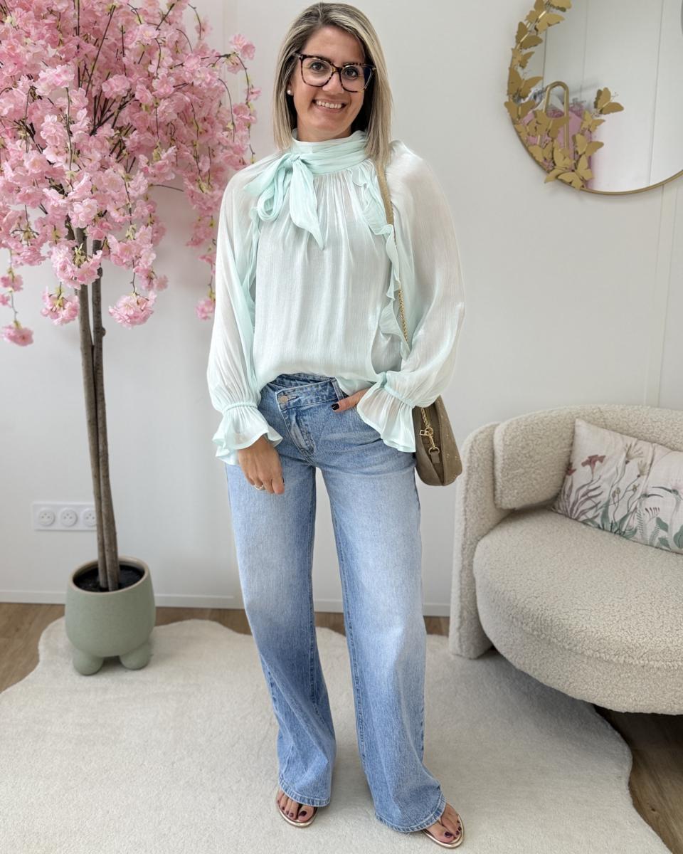 Blouse Cruz vert d eau