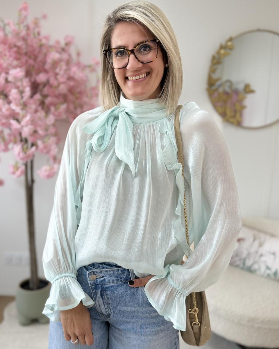 Blouse Cruz vert d eau
