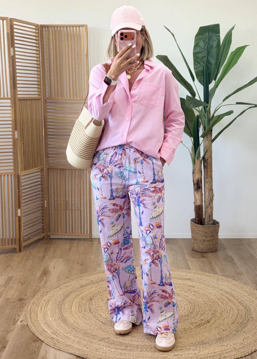 Chemise Sacha rose clair