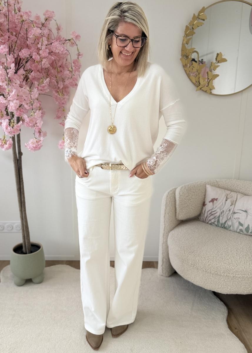 Pull Sophie blanc
