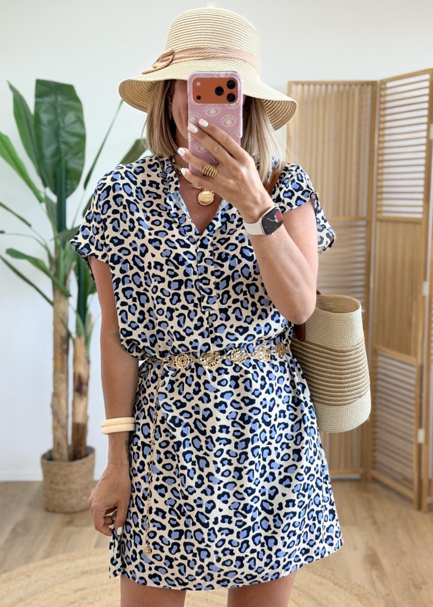 Robe en viscose bleue