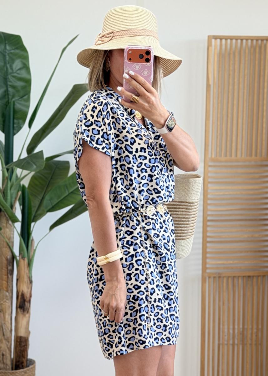 Robe en viscose bleue