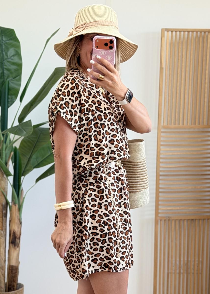 Robe en viscose camel